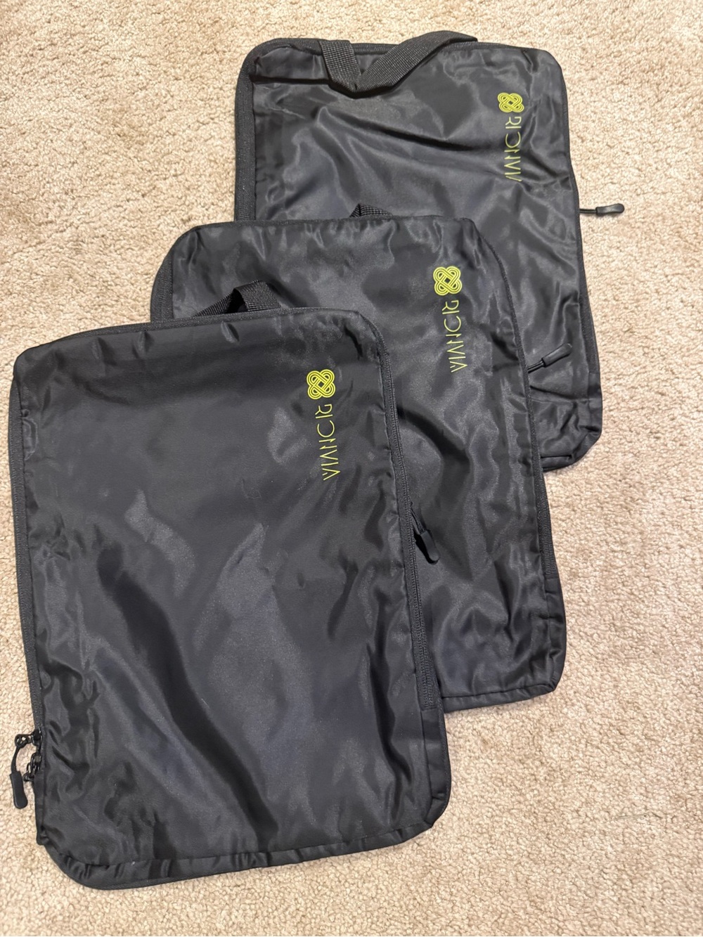 Black 3-Piece Travel Packing Cube Set